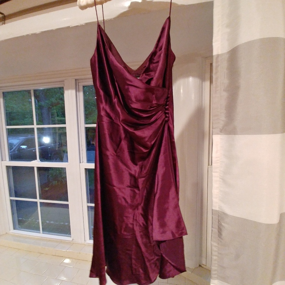 Jones New York Satin Ruched Dress size 10